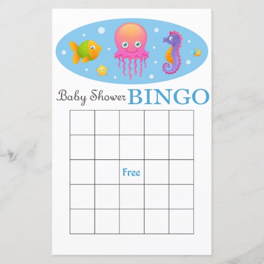 zee baby shower bingo card (Voorkant)