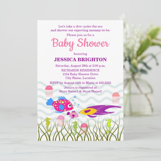 Zee Baby shower creaties Kaart (Staand voorkant)