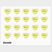 Zee Baby shower Geel Hart Sticker (Vel)