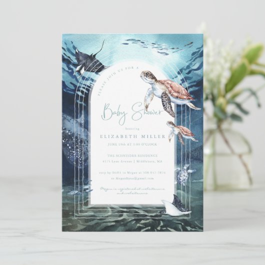 Zee Baby shower Kaart (Staand voorkant)