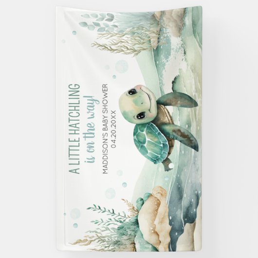 Zee Baby shower Spandoek (Verticaal)