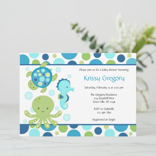 Zee Baby Shower-uitnodigingen Kaart (Staand voorkant)