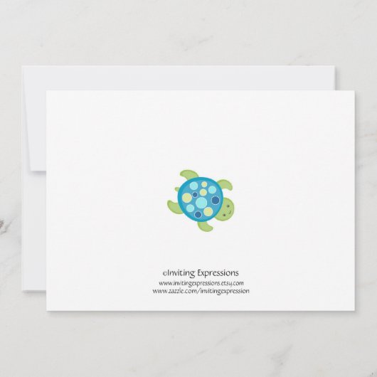 Zee Baby Shower-uitnodigingen Kaart (Achterkant)