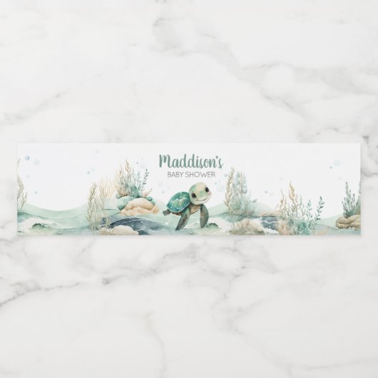 Zee Baby shower Waterfles Etiket (Enkel label)