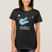 Zee Bass Funny Bass Guitar Fish Pun Dark BG T-shirt (Voorkant)