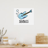Zee Bass Funny Bass Guitar Fish Pun Poster (Keuken)