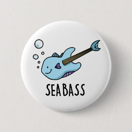 Zee Bass Funny Bass Guitar Fish Pun Ronde Button 5,7 Cm