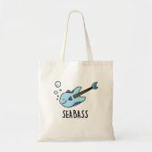 Zee Bass Funny Bass Guitar Fish Pun Tote Bag (Voorkant)