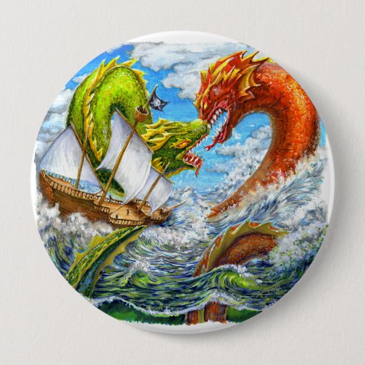 Zee Battle Ronde Button 4,0 Cm (Voorkant)