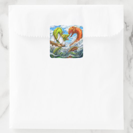 Zee Battle Vierkante Sticker (Tas)