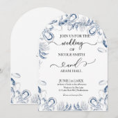 Zee Beach huwelijksuitnodiging |Kustbestemming Kaart (Voorkant / Achterkant)