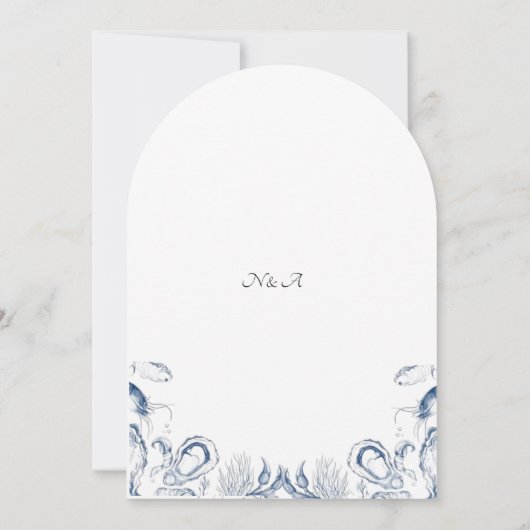 Zee Beach huwelijksuitnodiging |Kustbestemming Kaart (Achterkant)