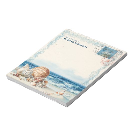 Zee Beach Travel Stamp Notitieblok (Linkerzijde)