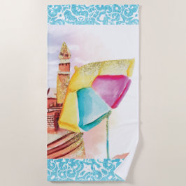 *~* Zee Beach Umbrella Sand Castle Beach Towel Strandlaken