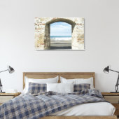 Zee bekeken vanaf een boogweg canvas afdruk (Insitu (Slaapkamer))