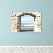 Zee bekeken vanaf een boogweg canvas afdruk (Insitu (Houten vloer))