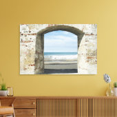 Zee bekeken vanaf een boogweg canvas afdruk (Insitu (Woonkamer))