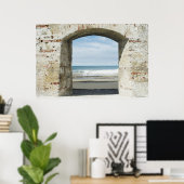 Zee bekeken vanaf een boogweg poster (Thuiskantoor)