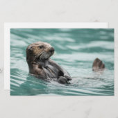 Zee bekijken otter briefpapier (Voorkant / Achterkant)