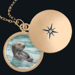 Zee bekijken otter goud vergulden ketting<br><div class="desc">Een zee otter houdt een scherp oog op gevaar in de prins William Sound van Alaska. Door Ted Raynor</div>