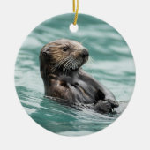 Zee bekijken otter keramisch ornament (Voorkant)