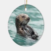 Zee bekijken otter keramisch ornament (Links)