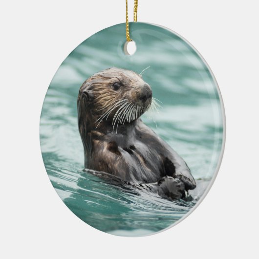 Zee bekijken otter keramisch ornament (Links)