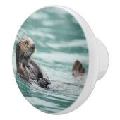 Zee bekijken otter keramische knop (Rechts)