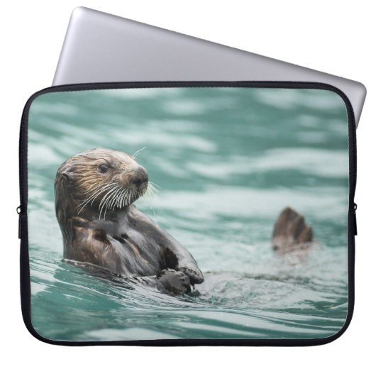 Zee bekijken otter laptop sleeve (Voorkant)