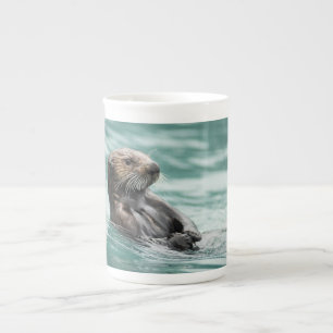 Zee bekijken otter porselein kop