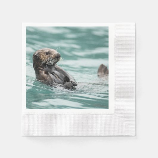 Zee bekijken otter servet (Voorkant)