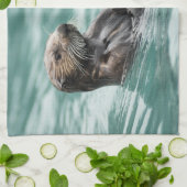 Zee bekijken otter theedoek (Gevouwen)