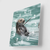 Zee bekijken otter vierkante klok (Hoek)