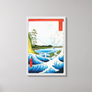 Zee bij Satta in de provincie Suruga door Ando Hir Canvas Afdruk