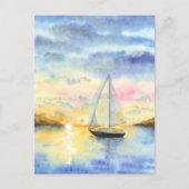 Zee bij zonsondergang briefkaart (Voorkant)