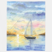 Zee bij zonsondergang fleece deken (Voorkant)
