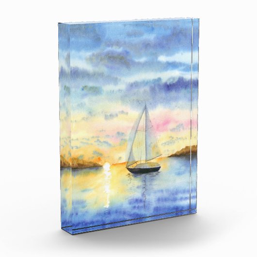 Zee bij zonsondergang fotoblokken (Links)