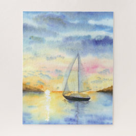 Zee bij zonsondergang legpuzzel