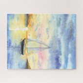 Zee bij zonsondergang legpuzzel (Horizontaal)