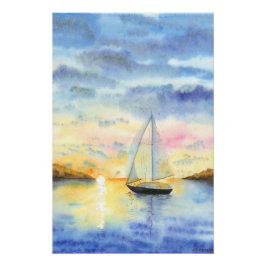 Zee bij zonsondergang perfect poster