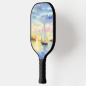 Zee bij zonsondergang pickleball paddle (Links)