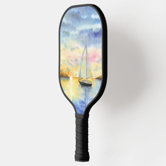 Zee bij zonsondergang pickleball paddle (Links)