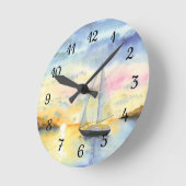 Zee bij zonsondergang ronde klok (Hoek)