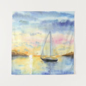 Zee bij zonsondergang wandkleed (Voorkant)