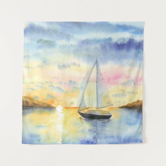 Zee bij zonsondergang wandkleed (Voorkant)