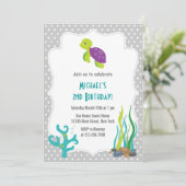 Zee - Birthday Party Invitation Kaart (Staand voorkant)