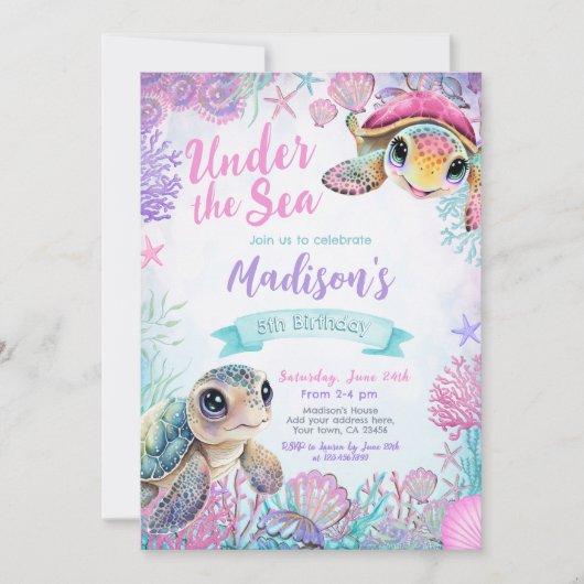 Zee - Birthday - uitnodiging (Voorkant)