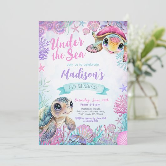 Zee - Birthday - uitnodiging (Staand voorkant)