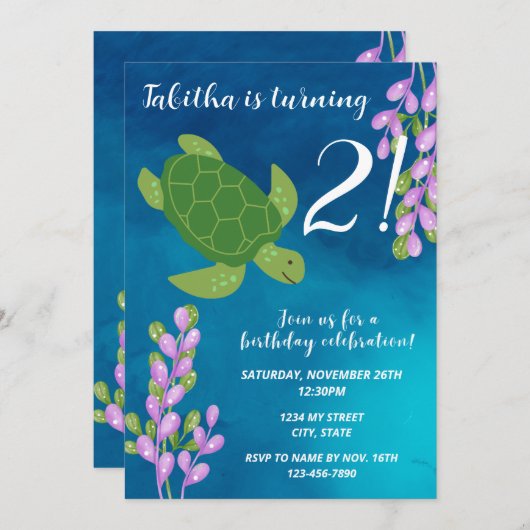 Zee - Birthday - uitnodiging (Voorkant / Achterkant)