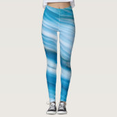 Zee blauw Abstract Leggings (Voorkant)